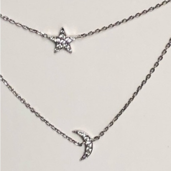 Sterling Forever Moon And Star Layered Necklace - Picture 4 of 4